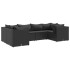 Set muebles de jardín 6 piezas y cojines ratán sintético