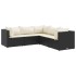 Set de muebles de jardín 5 pzas y cojines ratán sintético