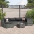 Set de muebles de jardín 7 pzas y cojines ratán sintético