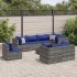 Set de muebles de jardín 9 pzas y cojines ratán sintético