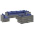 Set de muebles de jardín 9 pzas y cojines ratán sintético