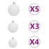 Árbol de Navidad preiluminado con luces y bolas blanco 180