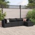 Set de muebles de jardín 5 pzas y cojines ratán sintético