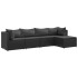 Set de muebles de jardín 5 pzas y cojines ratán sintético