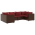 Set muebles de jardín 6 piezas y cojines ratán sintético