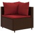 Set muebles de jardín 6 piezas y cojines ratán sintético