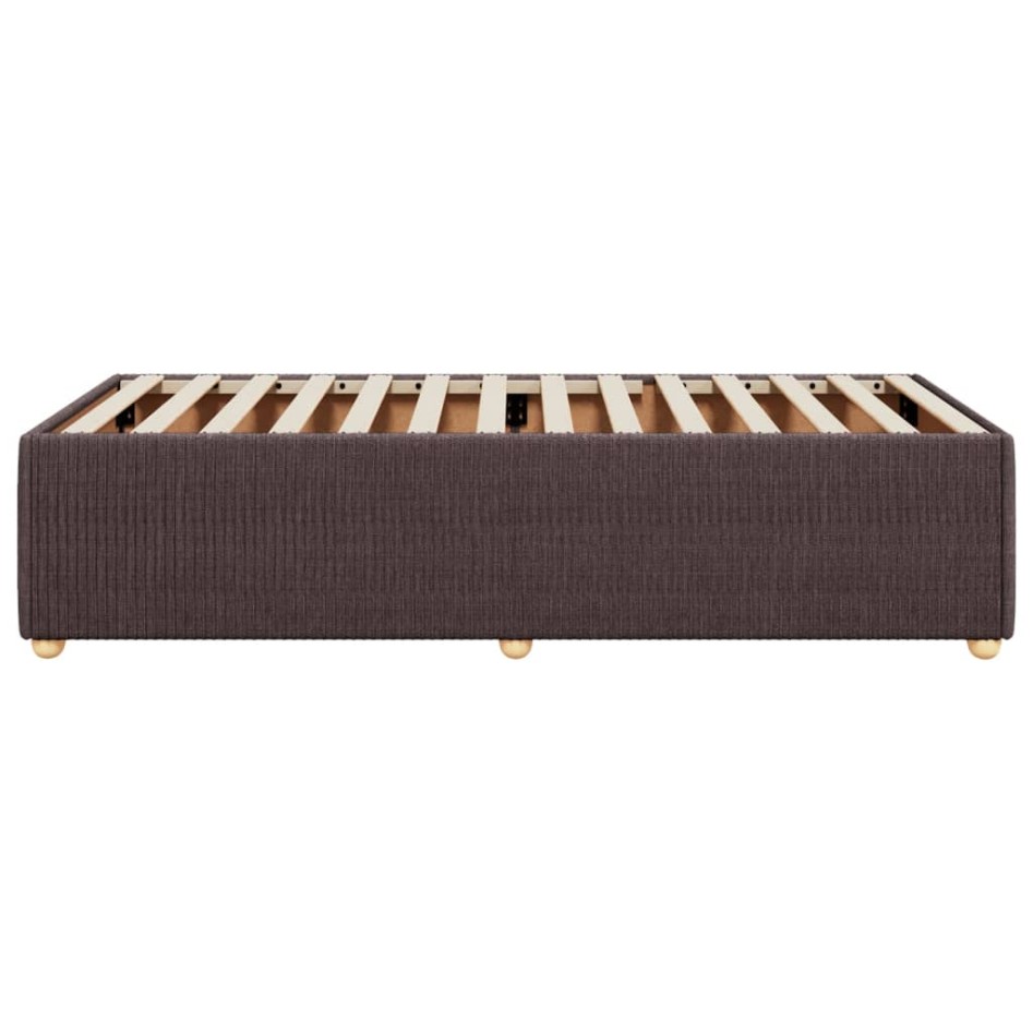 Estructura de cama sin colchón tela marrón oscuro 90x190