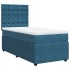Cama box spring con colchón terciopelo azul oscuro 90x190