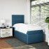 Cama box spring con colchón terciopelo azul oscuro 100x200