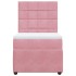 Cama box spring con colchón terciopelo rosa 80x200