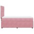 Cama box spring con colchón terciopelo rosa 80x200