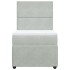 Cama box spring con colchón terciopelo gris claro 90x190