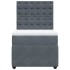 Cama box spring con colchón terciopelo gris oscuro 90x200