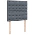 Cama box spring con colchón terciopelo gris oscuro 90x200