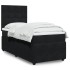 Cama box spring con colchón terciopelo negro 100x200