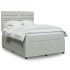 Cama box spring con colchón terciopelo gris claro 140x190
