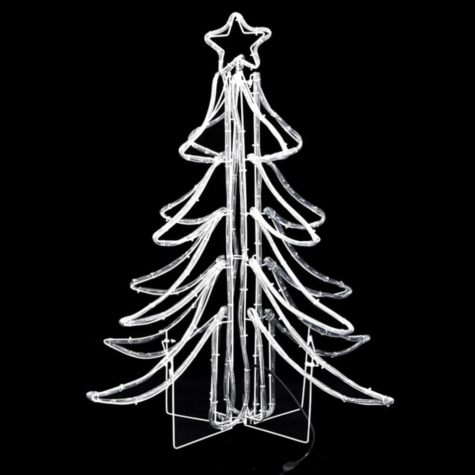 Figura árbol Navidad plegable 2 pzas blanco cálido 87x87x93