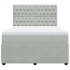 Cama box spring con colchón terciopelo gris claro 140x190