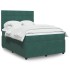 Cama box spring con colchón terciopelo verde oscuro 140x190