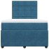 Cama box spring con colchón terciopelo azul oscuro 120x200