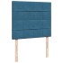 Cama box spring con colchón terciopelo azul oscuro 120x200
