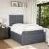Cama box spring con colchón terciopelo gris oscuro 120x200