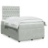 Cama box spring con colchón terciopelo gris claro 120x200