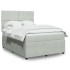 Cama box spring con colchón terciopelo gris claro 140x190