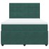 Cama box spring con colchón terciopelo verde oscuro 140x200