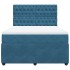 Cama box spring con colchón terciopelo azul oscuro 140x200