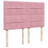 Cama box spring con colchón terciopelo rosa 140x200