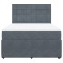 Cama box spring con colchón terciopelo gris oscuro 140x190