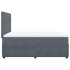 Cama box spring con colchón terciopelo gris oscuro 140x190