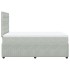 Cama box spring con colchón terciopelo gris claro 120x190