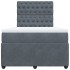 Cama box spring con colchón terciopelo gris oscuro 120x190