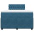 Cama box spring con colchón terciopelo azul 120x200