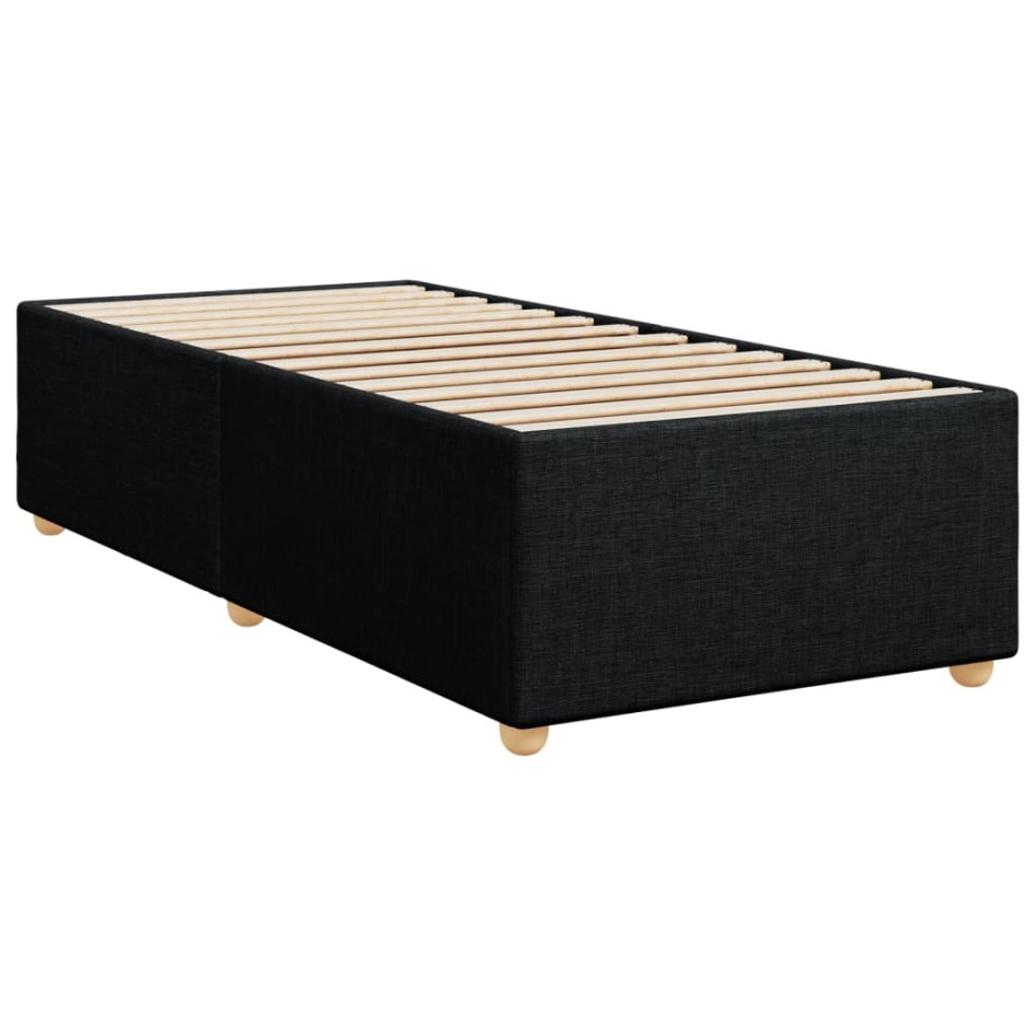 Cama box spring con colchón tela negro 90x200