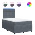 Cama box spring con colchón terciopelo gris oscuro 120x200