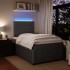Cama box spring con colchón terciopelo gris oscuro 120x200
