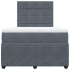 Cama box spring con colchón terciopelo gris oscuro 120x200