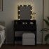 Tocador con luces LED negro 80x41x144,5