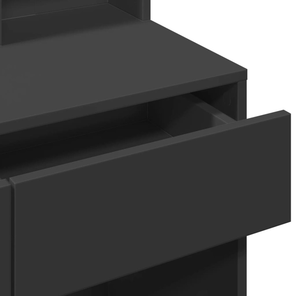 Tocador con luces LED negro 80x41x144,5