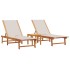 Tumbonas 2 uds con mesa madera maciza acacia y textileno