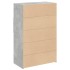 Aparador de madera de ingeniería gris 80x42,5x124