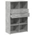 Aparador de madera de ingeniería gris 80x42,5x124