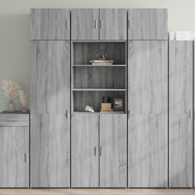 Aparador alto madera de ingeniería gris Sonoma 70x42,5x185
