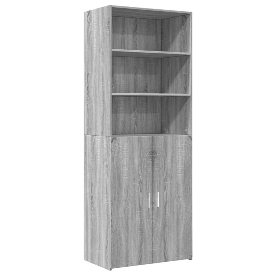 Aparador alto madera de ingeniería gris Sonoma 70x42,5x185