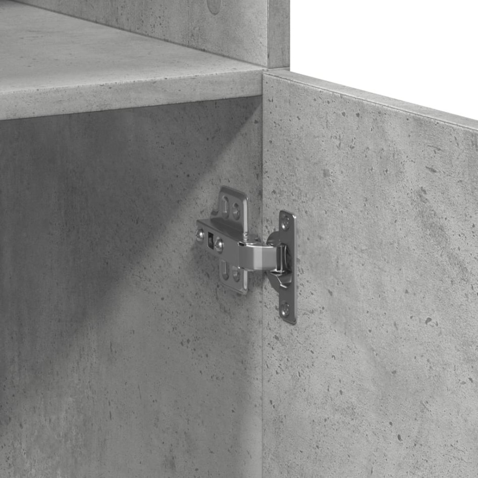 Aparador alto madera de ingeniería gris hormigón 70x42,5x185