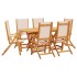 Juego comedor de jardín 7 pzas madera maciza acacia y