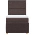 Cama box spring con colchón tela marrón oscuro 90x190